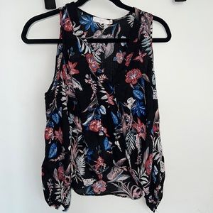 Long sleeve open shoulder blouse, size XS